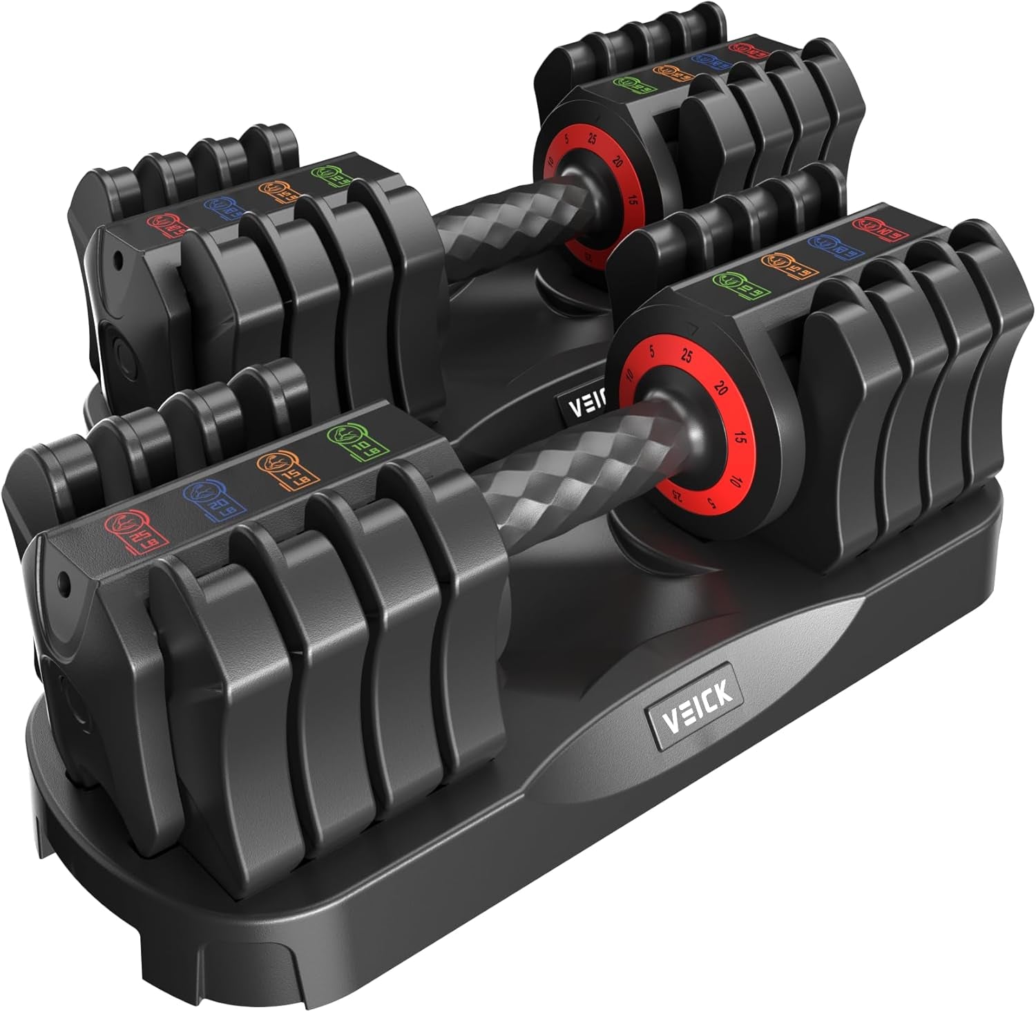 Adjustable Dumbbell 25 Lb – Quick Change Dial with Non Slip Handle & Tray Stand, Space Saving Home Gym Weights for Women Men Strength Training Workout