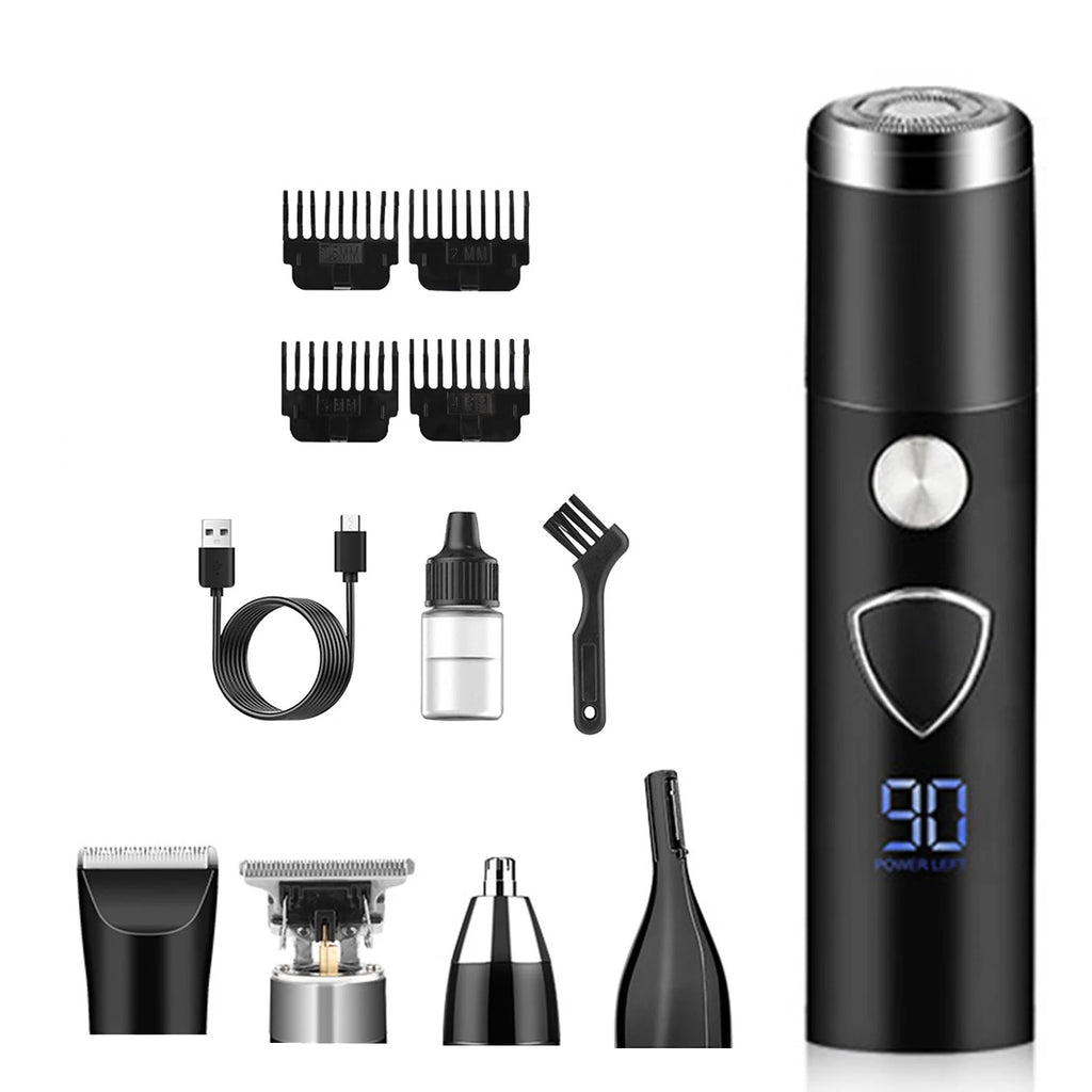 Shaver for Men Bald Shavers for Men 5 in 1 Double Shaver for Men Barber Shaver with 3-Speed Shaver with 4 Different Functional Replacement Heads