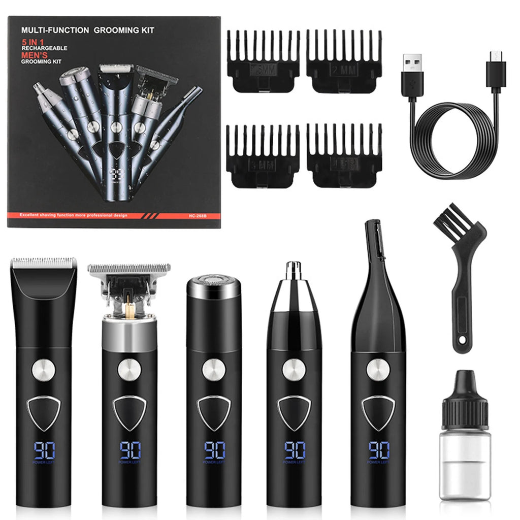 Shaver for Men Bald Shavers for Men 5 in 1 Double Shaver for Men Barber Shaver with 3-Speed Shaver with 4 Different Functional Replacement Heads