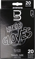 L3 Level 3 Nitrile Gloves - Professional Heavy Duty Disposable Gloves - Latex Free - Fits Snug - Box of 20 (Black, Medium)