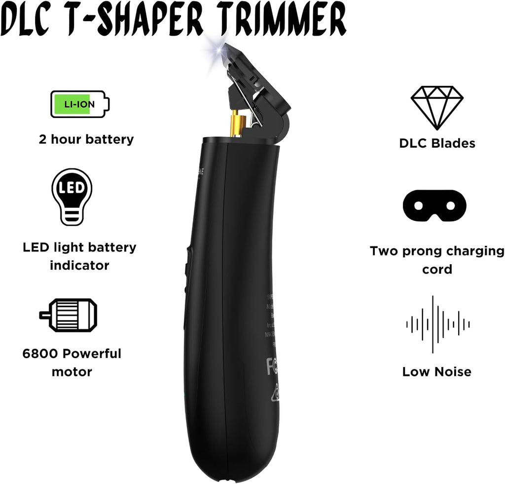 Professional T Shaper | Cordless Hair & Beard Liner for Men | Low Noise, Precision Edger Clippers | Ideal for Sensitive Skin, Kids & Elderly | Barber & Home Use