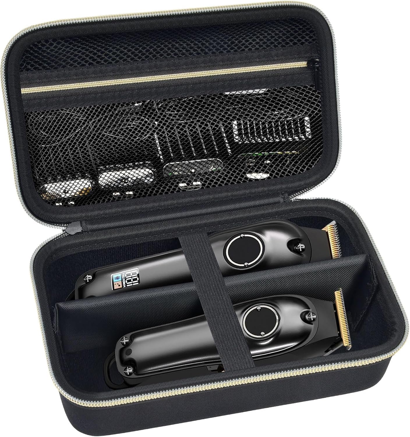 Case Compatible with Novah for Ufree for KIKIDO for GLAKER for FADEKING for GSKY for Romanda Professional Hair Clippers, Beard Trimmer Grooming Storage Holder for Hair Trimmers Set (Box Only)-Black